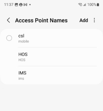 Nomi punti di accesso Samsung APN non mostra alosim.jpg