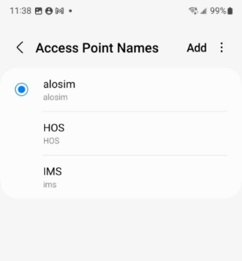 Samsung Nomes de Ponto de Acesso APN alosim.jpg